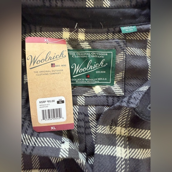 NWT Woolrich Men’s Major Plaid Brawny Flannel Shirt - Size XL - Picture 4 of 8